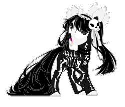 Size: 2256x1928 | Tagged: safe, artist:teepew, artist:thieeur-nawng, imported from derpibooru, oc, oc only, earth pony, pony, base used, choker, clothes, costume, earth pony oc, open mouth, simple background, skeleton costume, smiling, solo, transparent background