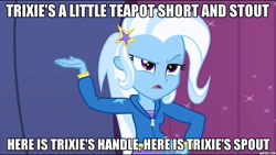 Size: 960x540 | Tagged: safe, edit, edited screencap, imported from derpibooru, screencap, trixie, equestria girls, rainbow rocks, caption, image macro, solo, text