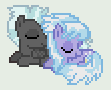 Size: 111x90 | Tagged: safe, artist:jadeharmony, artist:jadethepegasus, imported from derpibooru, cloudchaser, thunderlane, female, male, pixel art, shipping, straight, thunderchaser