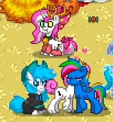 Size: 308x333 | Tagged: safe, imported from derpibooru, oc, oc:bce, oc:half note, oc:seto, pony, pony town, kissing