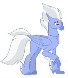 Size: 482x552 | Tagged: safe, edit, edited screencap, imported from derpibooru, screencap, sky beak, classical hippogriff, hippogriff, surf and/or turf, background removed, jewelry, male, necklace, not a vector, simple background, smiling, solo, transparent background