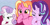 Size: 1186x586 | Tagged: safe, edit, edited screencap, imported from derpibooru, screencap, luster dawn, starlight glimmer, sweetie belle, pony, unicorn, the last problem, boop, carpet, cute, diasweetes, female, filly, glimmerbetes, glimmerposting, implied shipping, implied starburst, implied straight, like mother like daughter, like parent like child, lusterbetes, mare, meme, same energy, self-boop, sweet dreams fuel