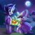 Size: 2000x2000 | Tagged: safe, artist:jedayskayvoker, artist:shadowreindeer, imported from derpibooru, rarity, sweetie belle, mermaid, pony, unicorn, belle sisters, big smile, clothes, collaboration, costume, cute, daaaaaaaaaaaw, diasweetes, dress, female, glowing horn, halloween, holiday, horn, jack-o-lantern, levitation, magic, magic aura, mermarity, moon, night, nightmare night, nightmare night costume, princess, princess costume, princess sweetie belle, pumpkin, pumpkin bucket, raribetes, rarity's mermaid dress, siblings, sisters, sweetie belle's magic brings a great big smile, telekinesis