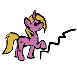 Size: 557x557 | Tagged: safe, artist:bryastar, imported from derpibooru, oc, oc only, oc:bright star, pony, unicorn, female, solo, stairs