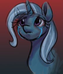 Size: 773x905 | Tagged: safe, artist:elisdoominika, derpibooru exclusive, imported from derpibooru, trixie, pony, unicorn, crying, depressed, great and powerful, sad, solo, the sad and depresive trixie