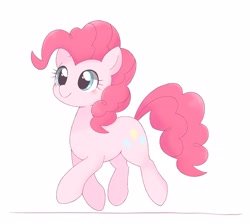 Size: 2582x2310 | Tagged: dead source, safe, artist:arrow__root, artist:ginmaruxx, imported from derpibooru, pinkie pie, earth pony, pony, cute, diapinkes, female, high res, mare, ponk, simple background, smiling, solo, trotting, white background