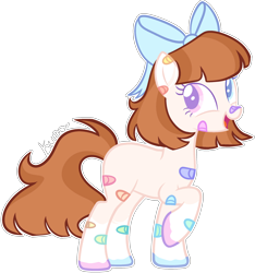 Size: 2226x2382 | Tagged: safe, artist:kurosawakuro, imported from derpibooru, oc, oc only, earth pony, pony, bandaid, bandaid on nose, base used, bow, female, hair bow, mare, simple background, solo, transparent background