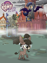 Size: 933x1244 | Tagged: safe, artist:keafonthelookinglass, imported from derpibooru, echo (bat pony), oc, oc:chicanery, oc:echo, bat pony, hinny, hybrid, mule, glasses, neighflheim, pigtails, twintails, your other pony