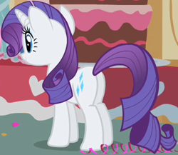 Size: 361x313 | Tagged: safe, imported from derpibooru, screencap, rarity, pony, unicorn, party of one, butt, cropped, female, mare, plot, rearity, solo