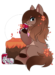 Size: 2196x2994 | Tagged: safe, artist:inspiredpixels, imported from derpibooru, oc, oc only, oc:kloh, earth pony, pony, dr pepper, female, mare, simple background, solo, transparent background