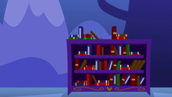 Size: 1280x720 | Tagged: safe, imported from derpibooru, screencap, a flurry of emotions, background, book, bookshelf, liminal space, no pony, scenic ponyville, twilight's castle