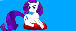 Size: 1051x435 | Tagged: safe, artist:maverickmam, imported from derpibooru, rarity, pony, unicorn, blue background, female, lying down, mare, pillow, prone, simple background, solo