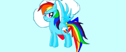 Size: 1051x435 | Tagged: safe, artist:maverickmam, imported from derpibooru, rainbow dash, pegasus, pony, cloud, female, flying, mare, solo