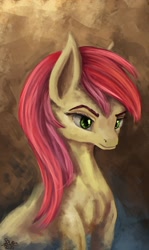 Size: 1280x2148 | Tagged: safe, artist:seven9988, imported from derpibooru, roseluck, pony, background pony, bust, long ears, painting, portrait