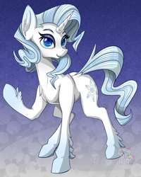 Size: 866x1084 | Tagged: safe, artist:calena, imported from derpibooru, oc, oc only, oc:frosty sharp, pony, unicorn, cute, simple background, solo