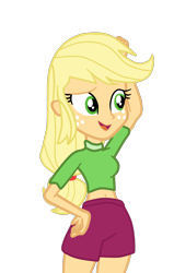 Size: 986x1554 | Tagged: safe, artist:gmaplay, imported from derpibooru, applejack, equestria girls, equestria girls series, spoiler:eqg specials, applejack lifeguard, clothes, lifeguard, lifeguard applejack, simple background, solo, swimsuit, transparent background