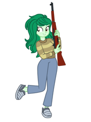 Size: 1280x1707 | Tagged: safe, artist:gmaplay, imported from derpibooru, wallflower blush, equestria girls, gun, imminent school shooting, m1, m1 garand, rifle, schoolshooter blush, simple background, solo, transparent background, weapon