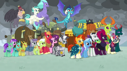 Size: 1920x1080 | Tagged: safe, imported from derpibooru, screencap, amethyst star, big macintosh, chancellor neighsay, grampa gruff, granny smith, maud pie, moondancer, pharynx, prince rutherford, princess ember, seaspray, sparkler, sugar belle, sunburst, tempest shadow, terramar, thorax, trixie, zecora, changedling, changeling, dragon, earth pony, griffon, pegasus, pony, unicorn, yak, the ending of the end, dragoness, female, king thorax, male, mare, prince pharynx, stallion