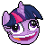 Size: 50x50 | Tagged: safe, artist:kiss-the-iconist, imported from derpibooru, twilight sparkle, alicorn, pony, best gift ever, faic, funny, funny face, icon, pixel art, pudding face, simple background, solo, transparent background, twilight sparkle (alicorn)