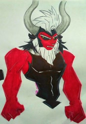 Size: 1032x1493 | Tagged: safe, artist:laphita, imported from derpibooru, lord tirek, centaur, bust, male, portrait, signature, solo, traditional art