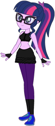 Size: 650x1497 | Tagged: safe, artist:invisibleink, artist:supersamyoshi, edit, imported from derpibooru, sci-twi, twilight sparkle, equestria girls, boxing skirt, boxing trunks, bra, clothes, crop top bra, exeron fighters, exeron gloves, fingerless gloves, frilly skirt, glasses, gloves, leggings, martial arts kids, martial arts kids outfits, shoes, simple background, skirt, sneakers, socks, solo, sports bra, sports skirt, transparent background, underwear