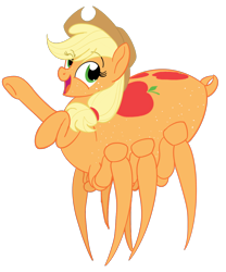 Size: 1000x1200 | Tagged: safe, artist:sixes&sevens, imported from derpibooru, applejack, monster pony, original species, spider, spiderpony, alternative cutie mark placement, body freckles, freckles, simple background, species swap, spiderjack, transparent background