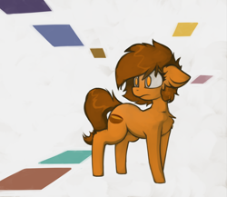 Size: 1998x1732 | Tagged: safe, artist:marsminer, imported from derpibooru, oc, oc only, oc:venus spring, earth pony, pony, abstract background, alone, chest fluff, female, mare, sb-129, solo, spongebob squarepants