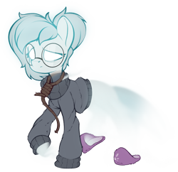 Size: 950x921 | Tagged: safe, artist:rexyseven, imported from derpibooru, oc, oc only, oc:whispy slippers, ghost, ghost pony, pony, undead, clothes, female, glasses, hanged, mare, noose, simple background, slippers, solo, sweater, transparent background