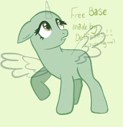 Size: 1080x1117 | Tagged: safe, artist:dellieses, imported from derpibooru, oc, oc only, alicorn, pony, alicorn oc, bald, base, eyelashes, horn, looking up, raised hoof, simple background, solo, wings