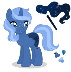 Size: 600x613 | Tagged: safe, artist:magicuniclaws, imported from derpibooru, oc, oc only, pony, unicorn, female, magical lesbian spawn, mare, offspring, parent:princess luna, parent:trixie, parents:luxie, simple background, solo, transparent background
