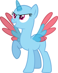 Size: 1182x1497 | Tagged: safe, artist:pegasski, imported from derpibooru, oc, oc only, alicorn, pony, equestria girls, spring breakdown, alicorn oc, bald, base, eyelashes, grin, horn, raised hoof, simple background, smiling, solo, transparent background, two toned wings, wings