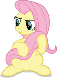 Size: 6170x8367 | Tagged: safe, artist:thatusualguy06, derpibooru exclusive, imported from derpibooru, angel bunny, fluttershy, pegasus, pony, she talks to angel, .svg available, angel bunny is not amused, angel is not amused, body swap, female, holding tail, mare, show accurate, simple background, solo, tail hold, transparent background, unamused, vector