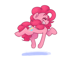 Size: 1850x1400 | Tagged: safe, artist:mannybcadavera, imported from derpibooru, pinkie pie, earth pony, pony, cute, diapinkes, eyes closed, female, mare, prancing, profile, pronking, simple background, smiling, solo, white background