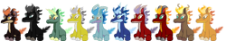 Size: 1024x190 | Tagged: safe, artist:andrevus, imported from derpibooru, oc, oc only, dragon, hybrid, longma, them's fightin' herds, community related, longmafied, multiple ocs, simple background, the legend of zelda, transparent background, warcraft, world of warcraft
