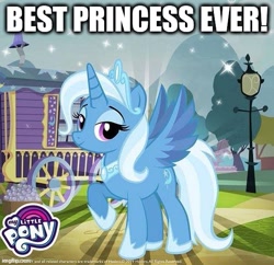 Size: 549x532 | Tagged: safe, idw, imported from derpibooru, trixie, alicorn, pony, reflections, spoiler:comic, alicornified, best pony, best princess, caption, female, image macro, mare, princess, princess of humility, race swap, solo, text, trixie's wagon, trixiecorn