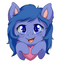 Size: 620x620 | Tagged: safe, artist:tokokami, imported from derpibooru, oc, oc only, oc:shadow blue, pony, cute, female, heart, heart eyes, simple background, solo, sticker, transparent background, wingding eyes