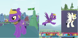 Size: 1515x753 | Tagged: safe, imported from derpibooru, screencap, oc, oc:nightshade, pony, sphinx, unicorn, clothes, costume, game, game screencap, jewelry, legends of equestria, regalia, screenshots, species swap, sphinxified, video game