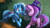 Size: 4038x2271 | Tagged: safe, artist:auroriia, imported from derpibooru, starlight glimmer, trixie, pony, unicorn, accessory swap, alternate hairstyle, autumn, bow, butt, clothes, duo, duo female, female, hat, high res, leaves, mare, plot, tail bow, trixie's hat, trixie's wagon, wagon