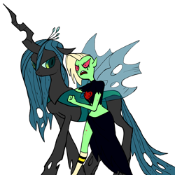 Size: 800x800 | Tagged: dead source, safe, artist:novuerau, imported from derpibooru, queen chrysalis, changeling, changeling queen, crossover, evil, female, females only, lord dominator, wander over yonder, xk-class end-of-the-world scenario