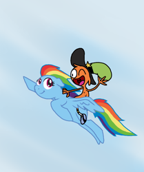 Size: 742x889 | Tagged: safe, artist:tavrosbrony, imported from derpibooru, rainbow dash, pegasus, pony, crossover, friendshipping, one eye closed, wander (wander over yonder), wander over yonder, wink