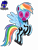 Size: 3840x5026 | Tagged: safe, artist:damlanil, imported from derpibooru, rainbow dash, pegasus, pony, boots, clothes, collar, commission, cutie mark collar, female, flying, gas mask, hazmat pony drone, heart, heart eyes, latex, looking at you, mare, mask, raised hoof, rubber, rubber drone, shiny, shiny mane, shoes, show accurate, simple background, solo, transformation, transparent background, vector, wingding eyes, wings