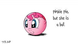 Size: 1200x675 | Tagged: safe, artist:pony-berserker, imported from derpibooru, pinkie pie, ball, morph ball, objectification, pinkieball, pony-berserker's twitter sketches