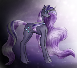 Size: 679x602 | Tagged: safe, artist:runatfox, imported from derpibooru, nightmare rarity, rarity, pony, unicorn, abstract background, dark rarity, peytral, solo