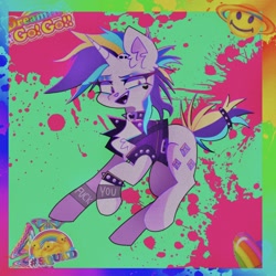 Size: 1242x1242 | Tagged: safe, artist:blairvonglitter, imported from derpibooru, rarity, pony, unicorn, alternate hairstyle, punk, raripunk, solo
