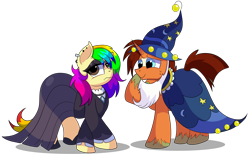 Size: 9400x5800 | Tagged: safe, artist:rainbowtashie, imported from derpibooru, full steam, promontory, sunburst, oc, oc:nova reactor, oc:rainbow tashie, earth pony, pony, unicorn, butt, clothes, commissioner:bigonionbean, costume, extra thicc, female, flank, fusion, fusion:nova reactor, fusion:promontory, fusion:sunburst, goth, halloween, halloween costume, hat, holiday, male, mare, plot, simple background, stallion, transparent background, wizard, wizard hat, writer:bigonionbean