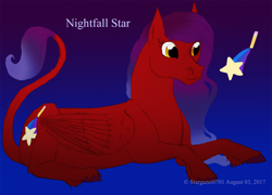 Size: 1632x1172 | Tagged: safe, artist:stargazerseven, imported from derpibooru, oc, oc only, oc:nightfall star, pegasus, pony, leonine tail, pegasus oc, reference sheet, solo, wings