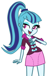 Size: 760x1213 | Tagged: safe, artist:gmaplay, imported from derpibooru, sonata dusk, equestria girls, rainbow rocks, beautiful, clothes, cute, eyeshadow, lidded eyes, makeup, open mouth, ponytail, simple background, skirt, smiling, solo, sonatabetes, talking, transparent background