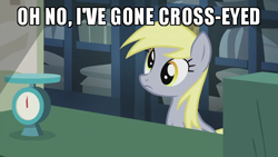 Size: 600x338 | Tagged: safe, edit, edited screencap, imported from derpibooru, screencap, derpy hooves, pegasus, pony, slice of life (episode), austin powers, austin powers (franchise), austin powers: the spy who shagged me, caption, female, image macro, mare, meme, text