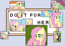 Size: 1400x1000 | Tagged: safe, edit, edited screencap, imported from derpibooru, screencap, angel bunny, fluttershy, pegasus, pony, daring don't, filli vanilli, friendship is magic, magic duel, sonic rainboom (episode), suited for success, the cutie mark chronicles, trade ya, blushing, bunny ears, clothes, costume, cute, dangerous mission outfit, do it for her, dress, episode needed, exploitable meme, female, filly, filly fluttershy, gala dress, goggles, hoodie, mare, meme, shyabetes, the simpsons, younger