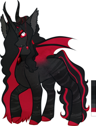 Size: 748x976 | Tagged: safe, artist:velnyx, imported from derpibooru, oc, oc only, oc:dark conjurer, alicorn, bat pony, bat pony alicorn, pony, bat wings, horn, horns, simple background, solo, transparent background, wings